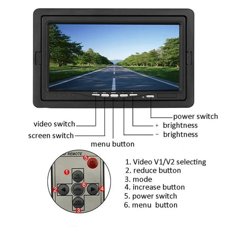 7 Inch HD TFT LCD Rear View Monitor With 2 Channel Video Input For Truck Bus RV by InterCyprus Trading Ltd