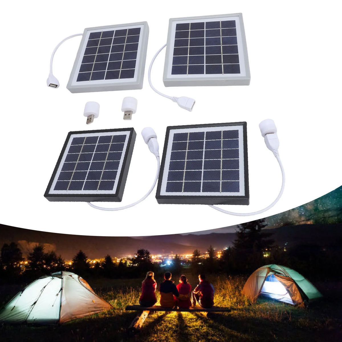 Monocrystalline Solar Panel 2 Pack - Portable USB Charging