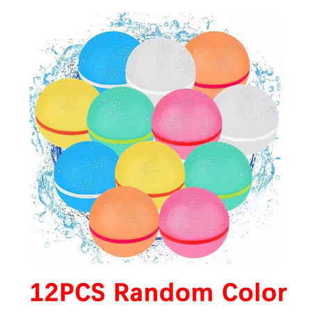 Reusable Magnetic Water Balloons for Quick Fill &amp; Self Sealing - Eco-Friendly Outdoor Fun for Pool &amp; Summer Activities 12PCS Random Color