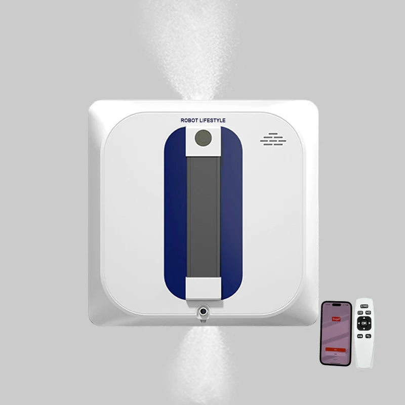 Robot Window Cleaner With Automatic Water Spray, 3200Pa Suction, Remote