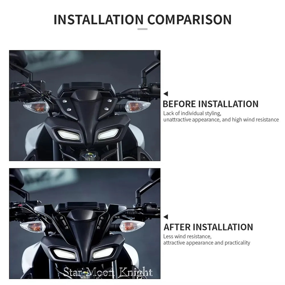 Yamaha MT-125 MT-15 vindruteskydd sidoflygskärm tillverkad av PC-polykarbonat passar modeller 2020-2023