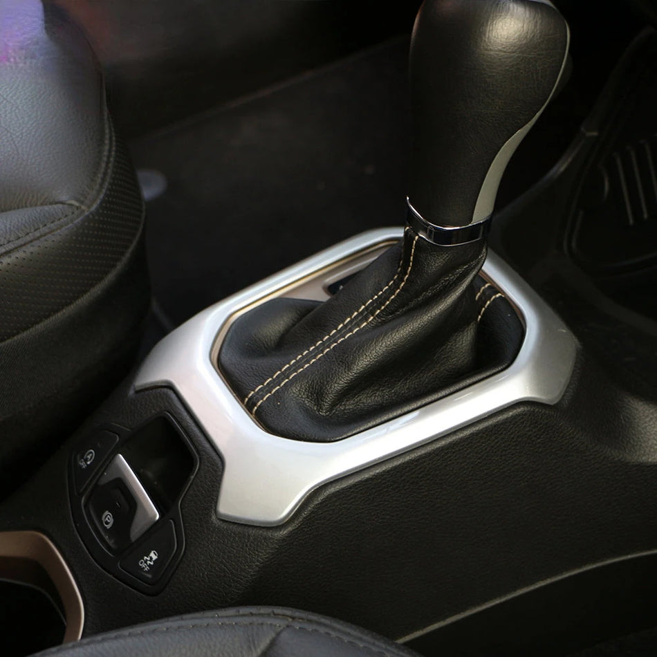 Gear Shift Panel Cover Chrome Finish for Jeep Renegade 2014-2019 AT Interior Protection and Upgrade