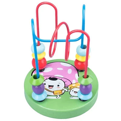 Montessori Wooden Bead Wire Maze Roller Coaster &ndash; Educational Toys for Toddlers and Young Children Mushroom 213