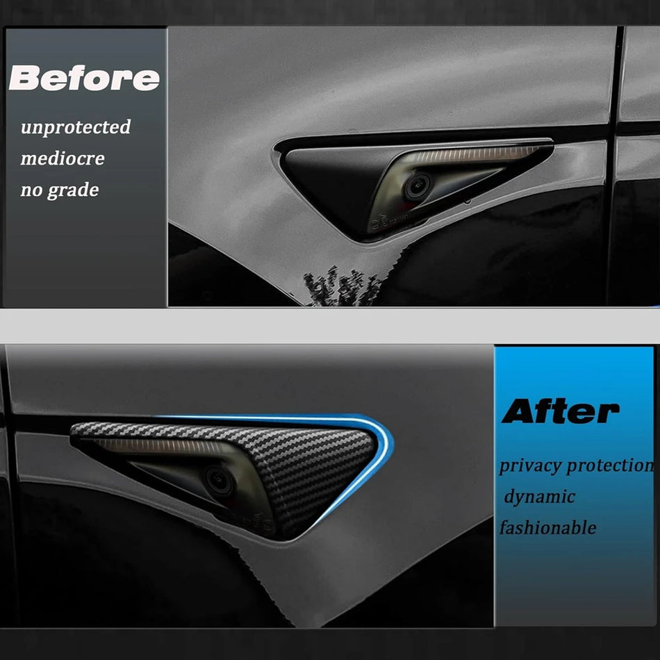 Carbonfaser-Seitenkamera-Verkleidung für Tesla Model Y Juniper Model 3 Highland