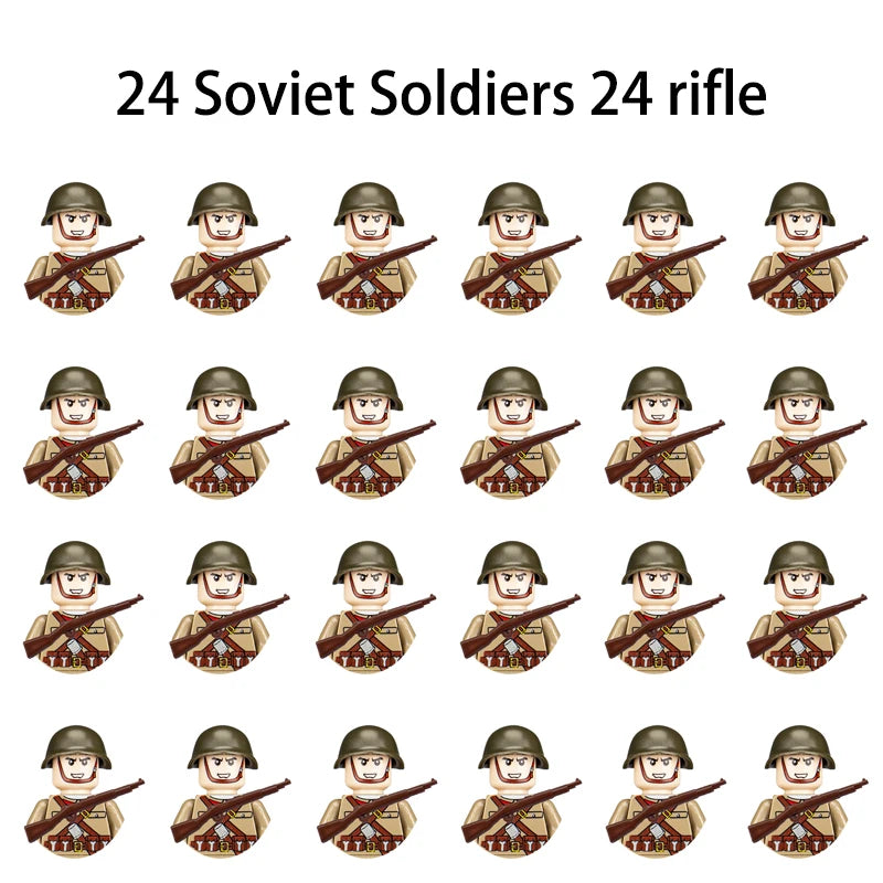 WWII Military Soldier Building Blocks Set - Compatible with Lego, Mini Gun Model Toy for Kids and Collectors SJ-1 / CHINA
