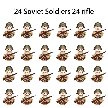 WWII Military Soldier Building Blocks Set - Compatible with Lego, Mini Gun Model Toy for Kids and Collectors SJ-1 / CHINA