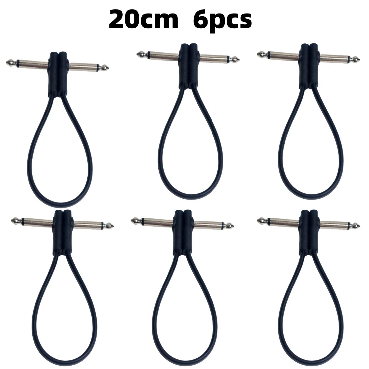 Miwayer Flat Patch Cables For Guitar Pedal - Space Saving TS Right Angle 20cm
