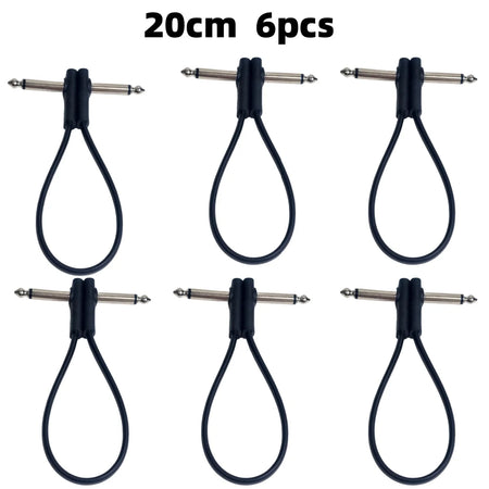 Miwayer Flat Patch Cables For Guitar Pedal - Space Saving TS Right Angle 20cm