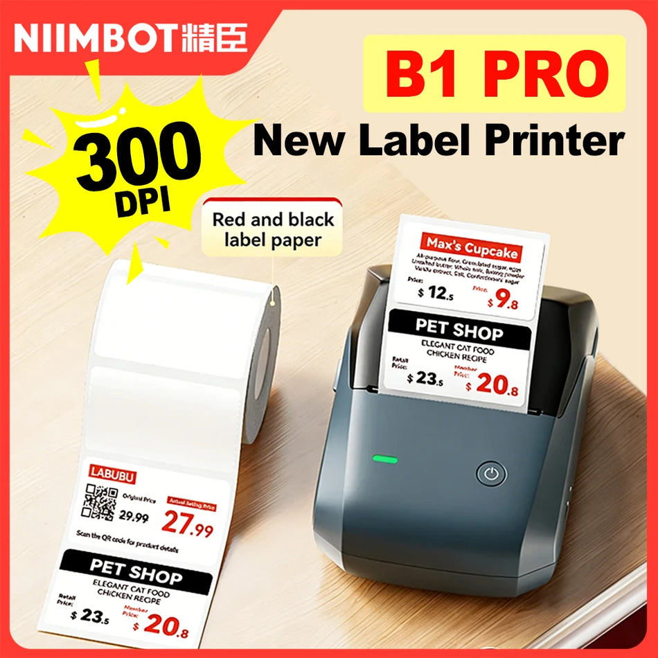 Niimbot 300 DPI B1 Pro tiskalnik nalepk za tiskanje fotografij v visoki ločljivosti