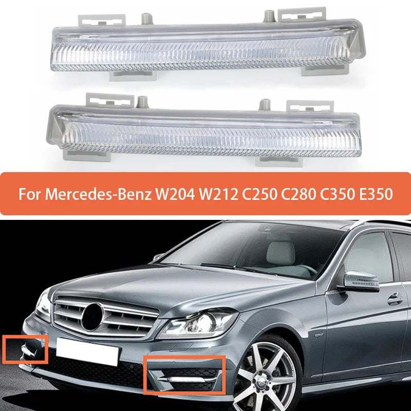 LED Front Daytime Running Lights For Mercedes-Benz W204 W212 C250 C350 E350