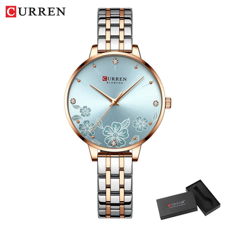 CURREN Ultra Thin Stainless Steel Women&rsquo;s Quartz Watch blue box