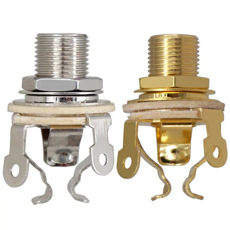 2Pcs One Quarter Inch Guitar Mono Output Jacks Metal Socket