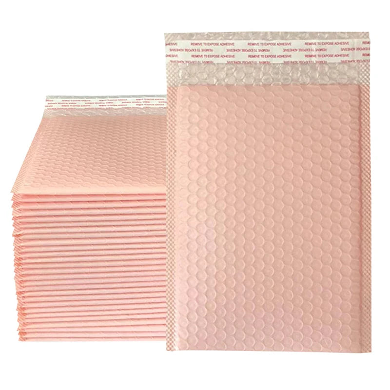 50Pcs Purple Bubble Mailers &ndash; Bubble Padded Protection light pink 50pcs / 11*13cm
