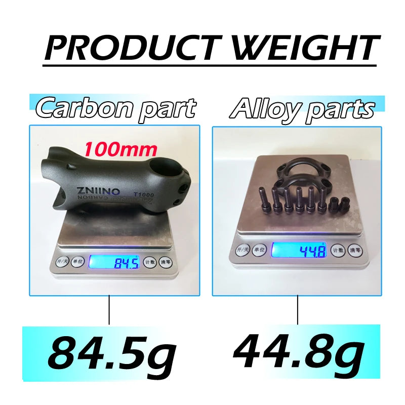 Zniino T1000 Carbon MTB Stem Lightweight Carbon Fiber for Precise Handling on Road and Mountain Bikes