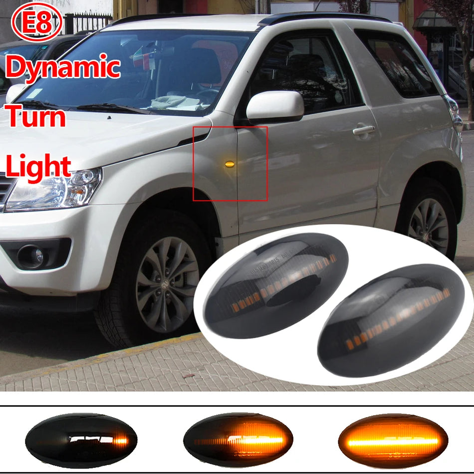 Lămpi de semnalizare laterală LED dinamice cu repeater portocaliu pentru Suzuki Swift, Vitara, SX4, Alto
