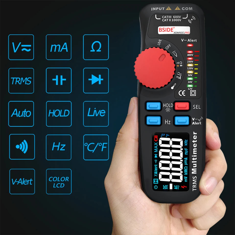 BSIDE ADM92CL Digital Multimeter &ndash; True RMS 6000 Counts