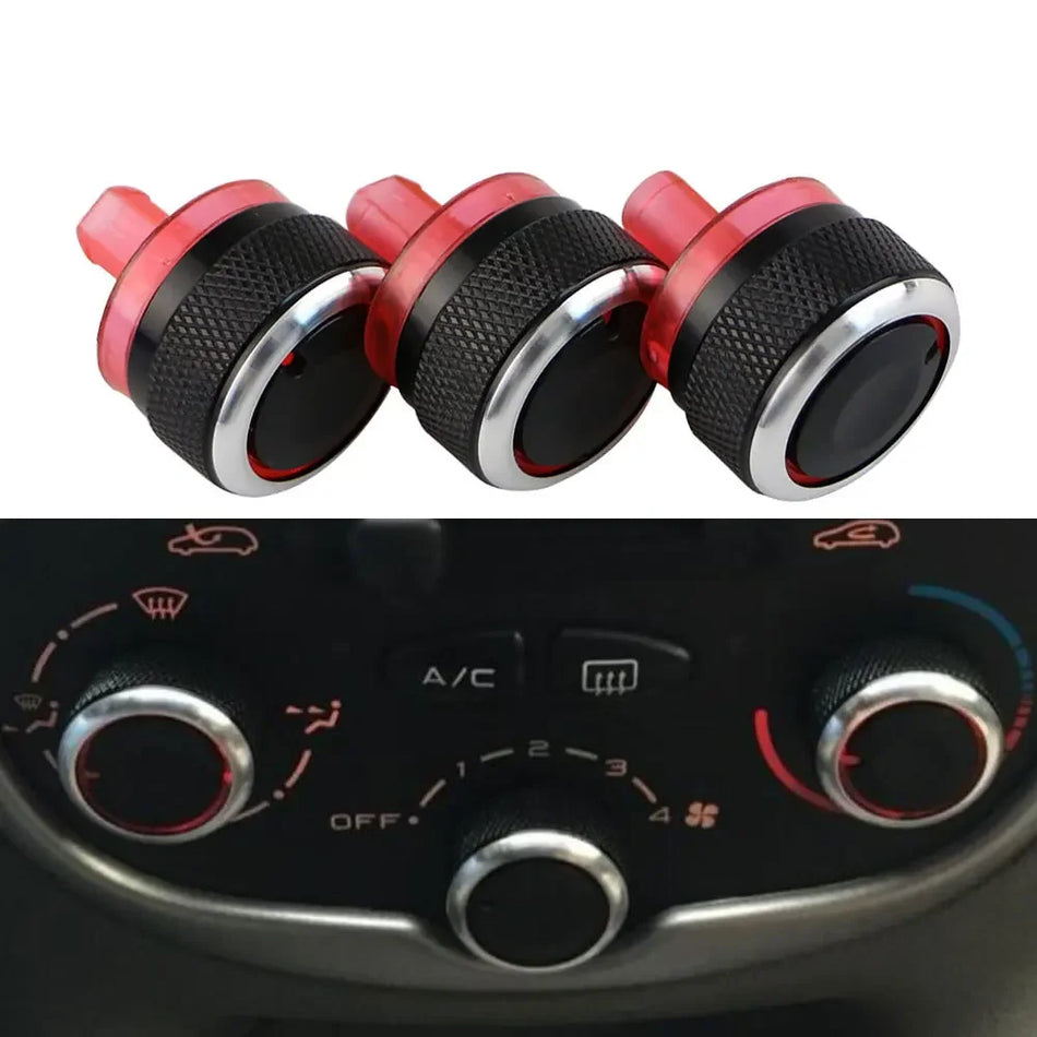 Hliníková slitina ovládacího knoflíku klimatizace 3ks pro Peugeot 206 207 a Citroen C2