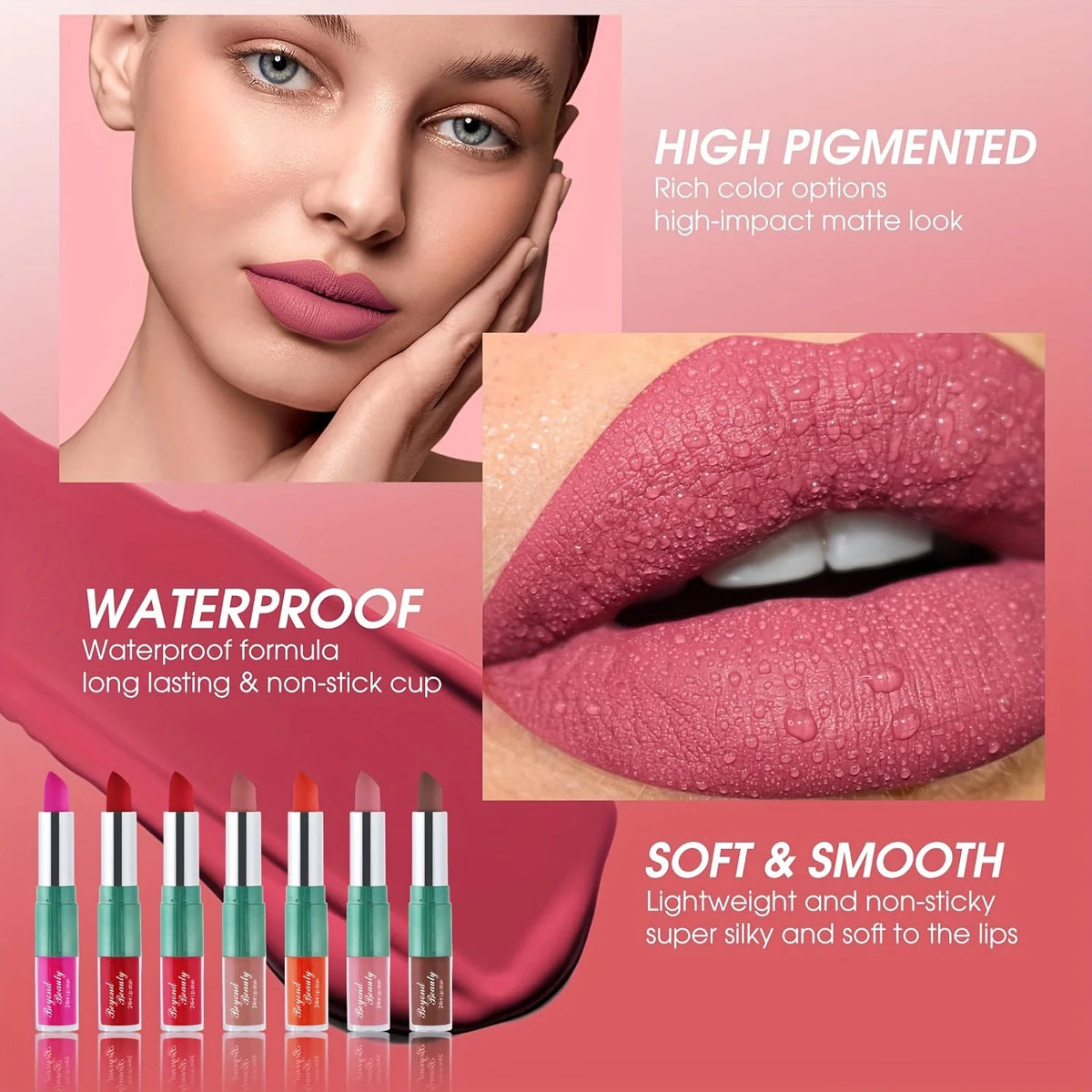 Dual Head Long-Wear Matte Lipstick + Liquid Gloss