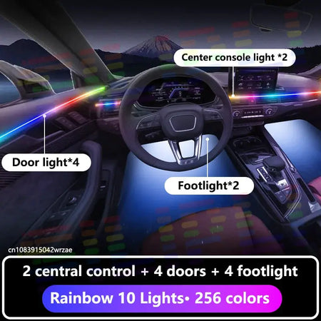 For Chevrolet Camaro 2017~2024 MK6 6th 2018 RGB Car Interior Ambient Lights Strips Breathing Lighting Kit App Control LED strips by InterCyprus Trading Ltd