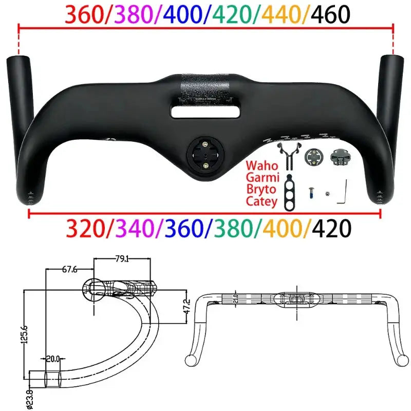 BALUGOE All Carbon Road Bicycle Handle All Internal Cables Bike Handle Bar SGS Professional Competition Level Bicycle Handlebar by InterCyprus Trading Ltd