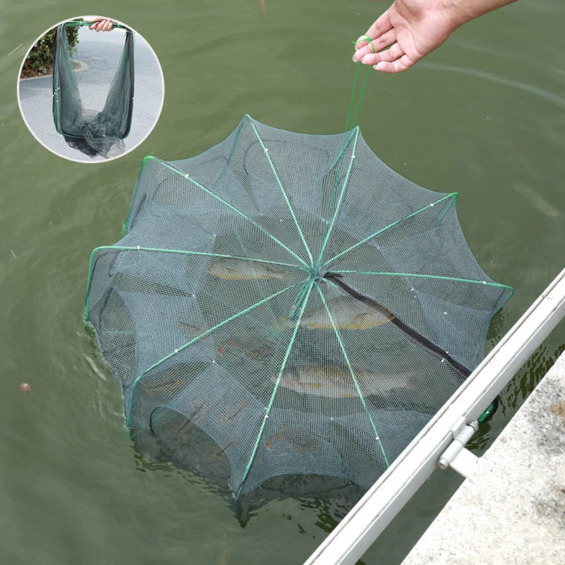 Foldable Crayfish Catcher Mesh - Durable, Easy-to-Use Fishing Trap