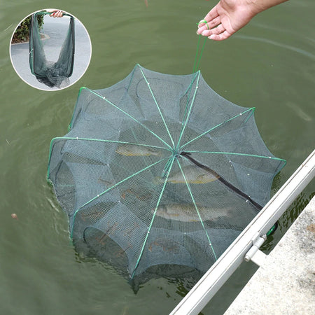 Foldable Crayfish Catcher Mesh - Durable, Easy-to-Use Fishing Trap