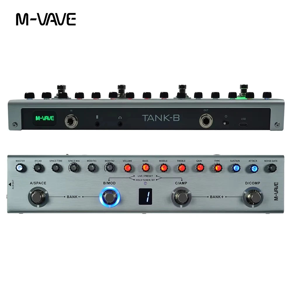 M-VAVE Tank-B/G/MINI Bass Multi-FX Pedal &ndash; 36 Presets