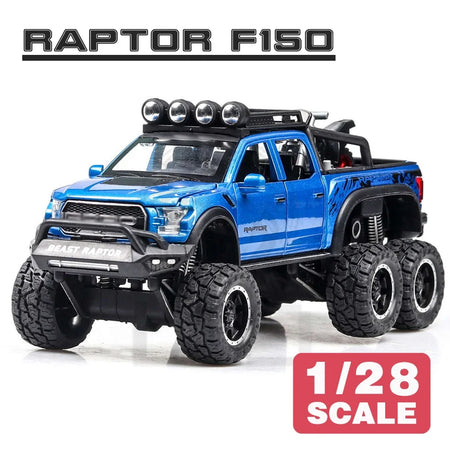 1/28 Raptor F150 &amp; G63 Alloy Diecast Monster Truck Model Toy Blue