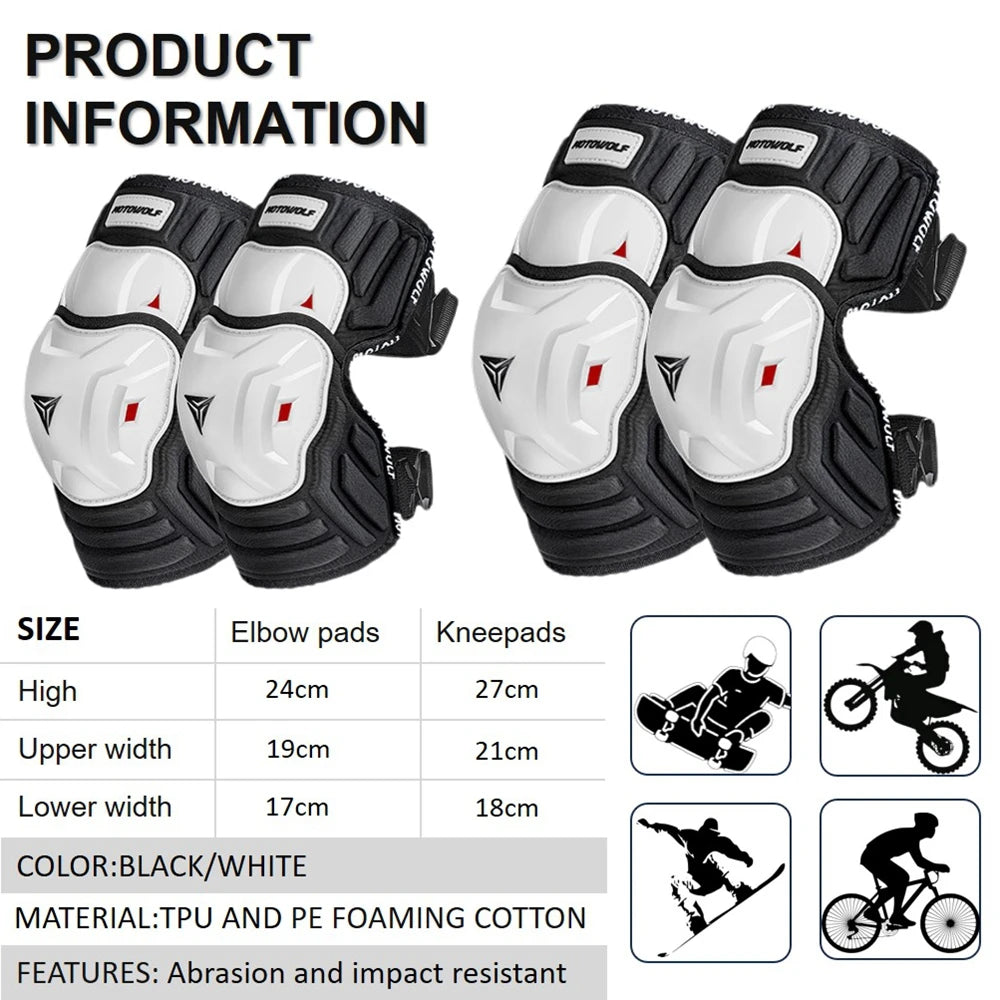 CSHWISDOW Shockproof Adjustable Knee Pads for Motorcycle Racing