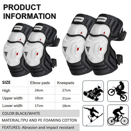 CSHWISDOW Shockproof Adjustable Knee Pads for Motorcycle Racing