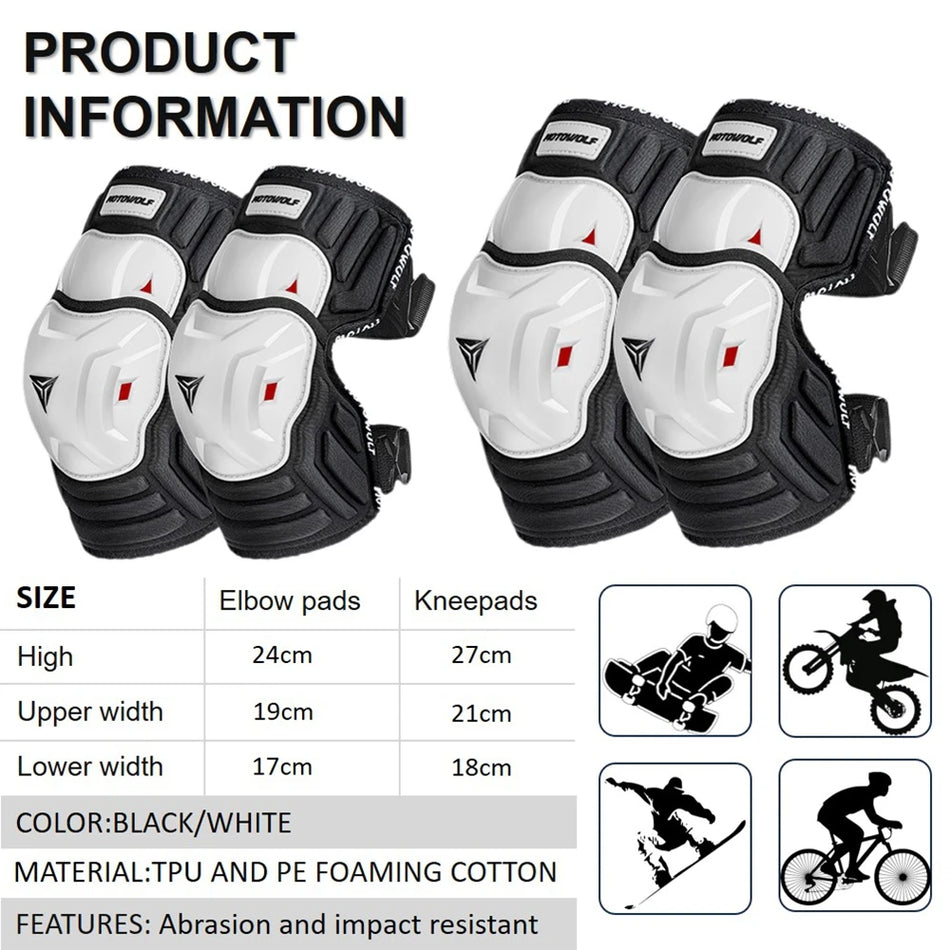 CSHWISDOW Shockproof Adjustable Knee Pads for Motorcycle Racing