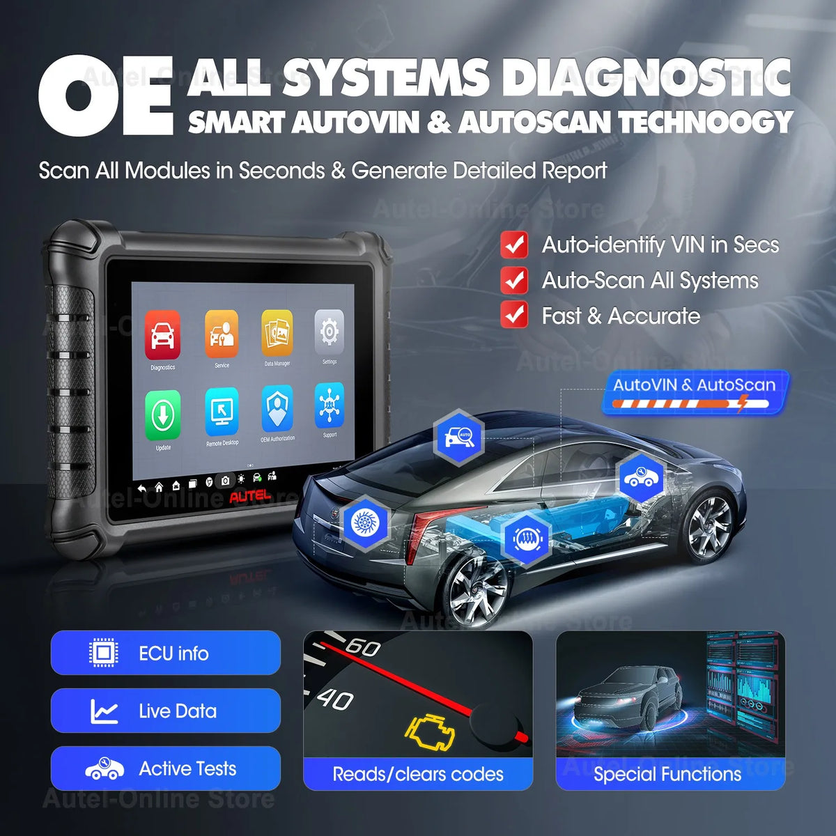 Autel MaxiCheck MK900 &ndash; Bi-Directional OBD2 Scanner