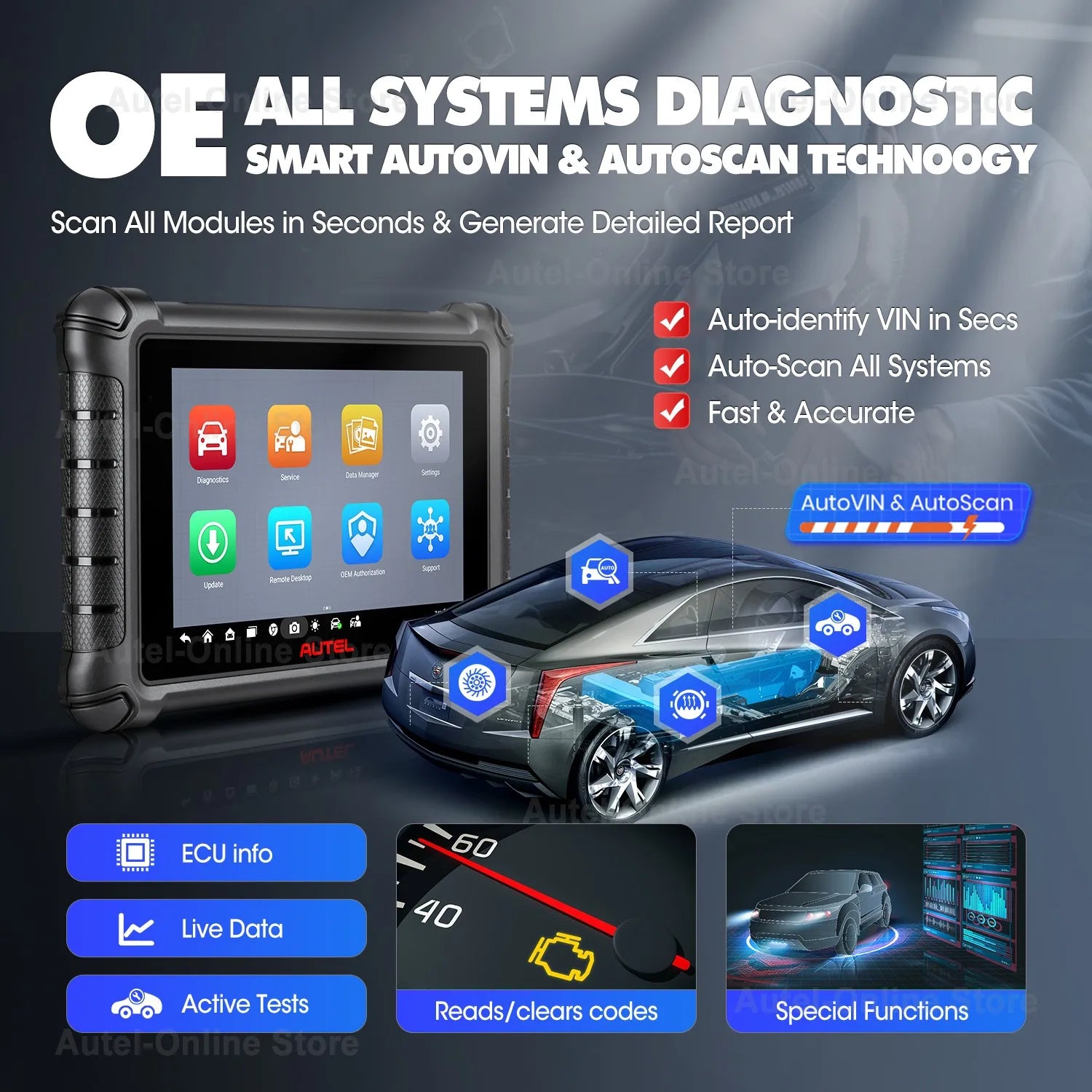 Autel MaxiCheck MK900 &ndash; Bi-Directional OBD2 Scanner
