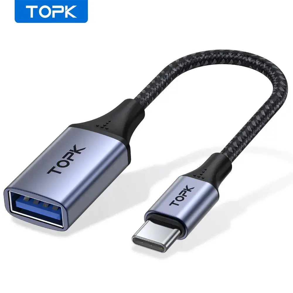 TOPK USB C to USB A Dapter OTG Cable Type C Male to USB 3.0 2.0 Female Cable for MacBook Pro Samsung Type C Adapter by InterCyprus Trading Ltd