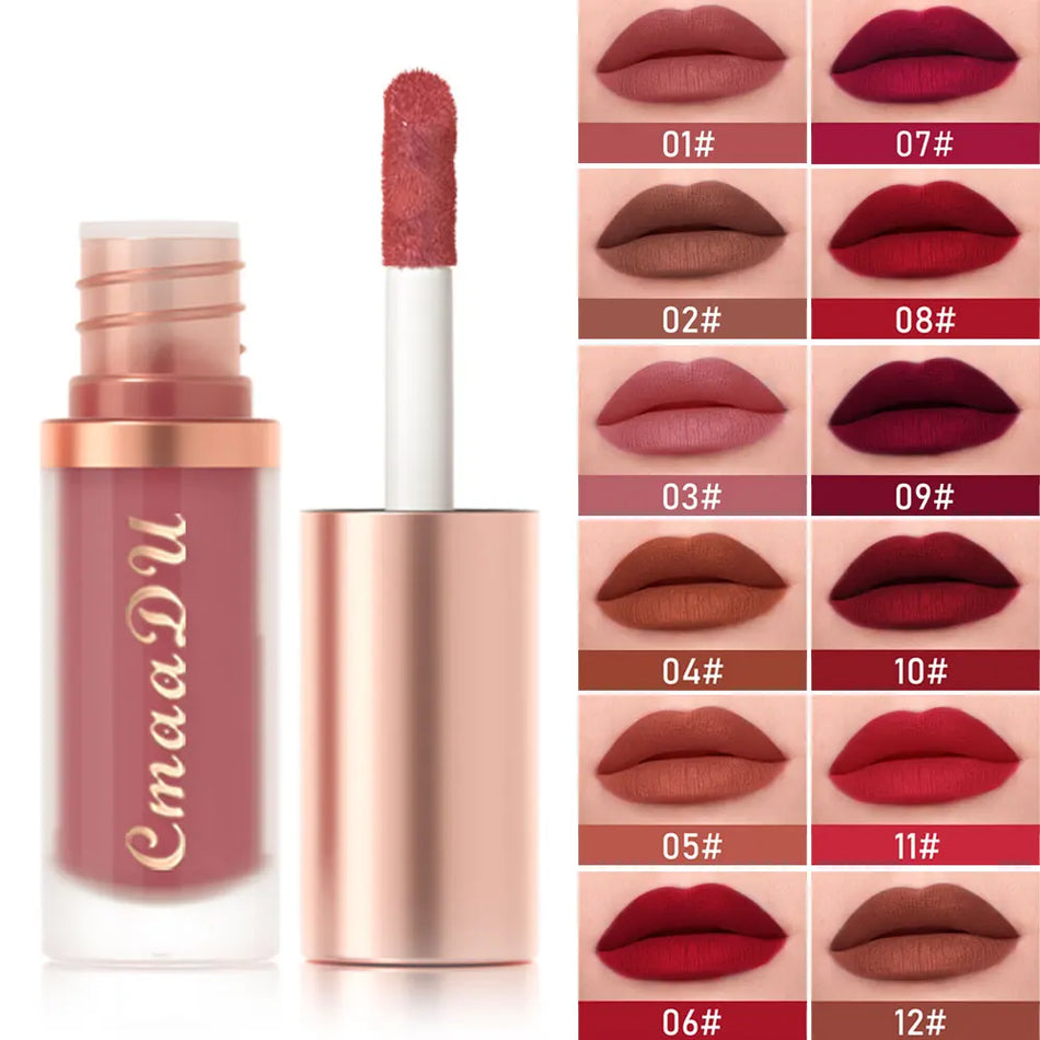 12 Color Long Lasting Velvet Matte Lip Gloss | Waterproof &amp; Nonstick