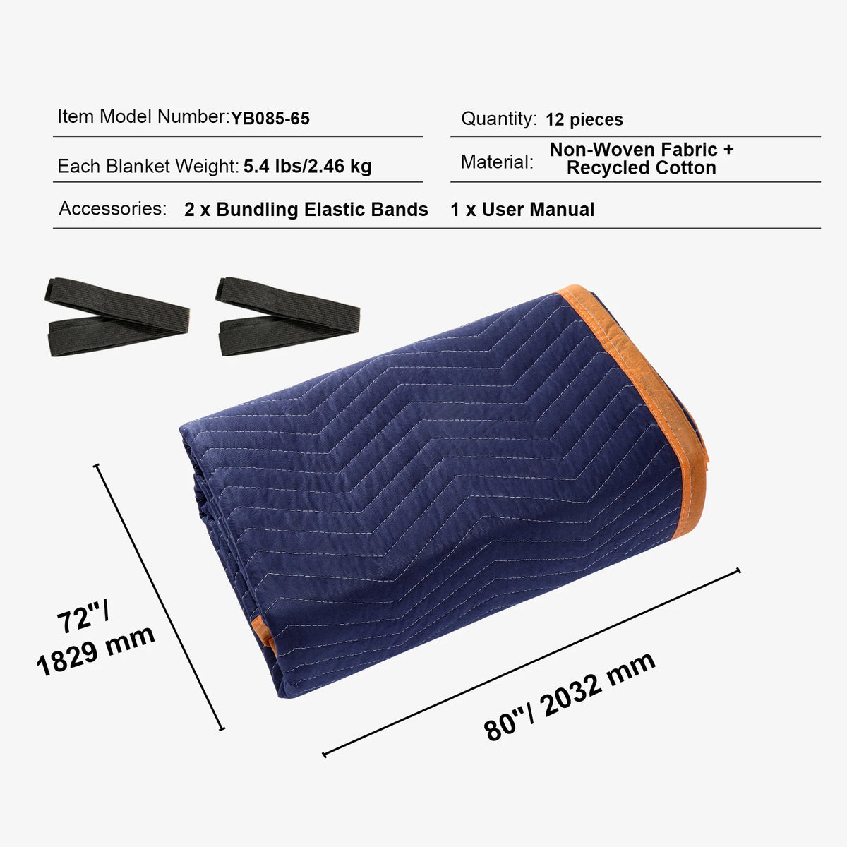 SucceBuy 80x72 Moving Blankets 12 Pack &ndash; Heavy Duty 65lbs 12pcs / france