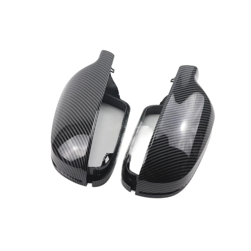 Gloss Black Carbon Fiber Mirror Caps for Audi A4 A5 A6 Q3 S4 S5 S6