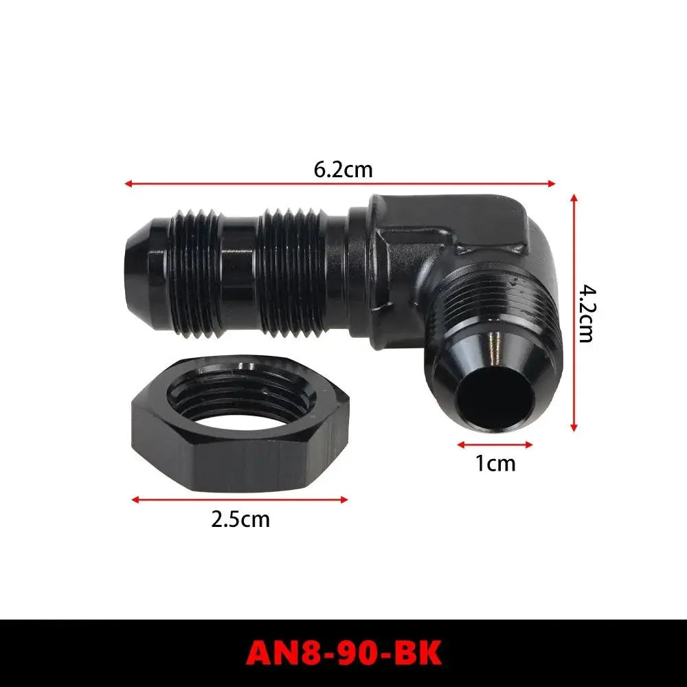 AN6 AN8 AN10 Male to Male 90 Degree Flare Union Bulkhead Fitting Adapter with Nut For Tab or Wirewall by InterCyprus Trading Ltd