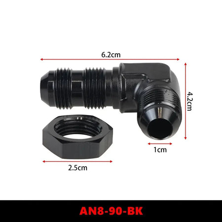 AN6 AN8 AN10 Male to Male 90 Degree Flare Union Bulkhead Fitting Adapter with Nut For Tab or Wirewall by InterCyprus Trading Ltd