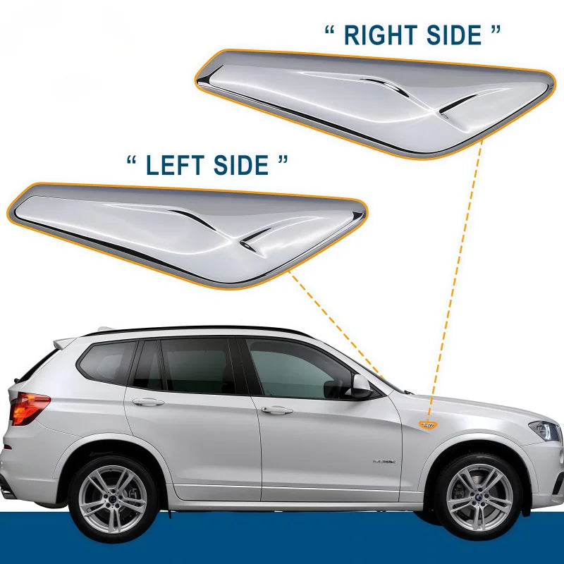 Front Fender Trim Chrome For BMW X3 F25 X4 F26 2011-2017