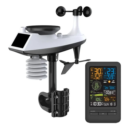 WiFi Smart Weather Station - Temp Humidity Monitor Pro black