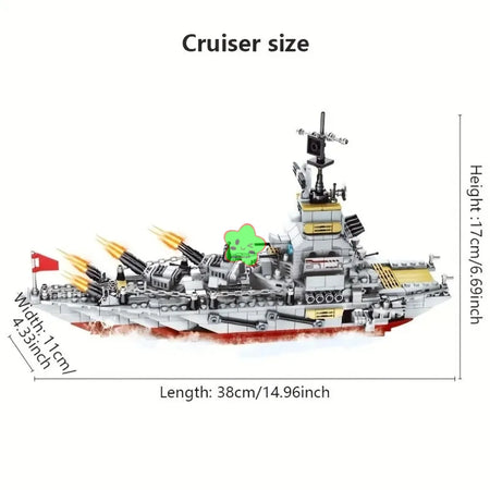 Navy War Chariot Ship Assembly Kit &ndash; Compatible With Lego