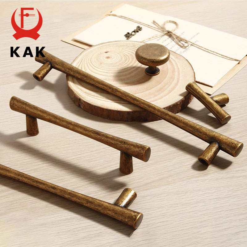 KAK Vintage Bronze Zinc Alloy Cabinet Handles for Wardrobe