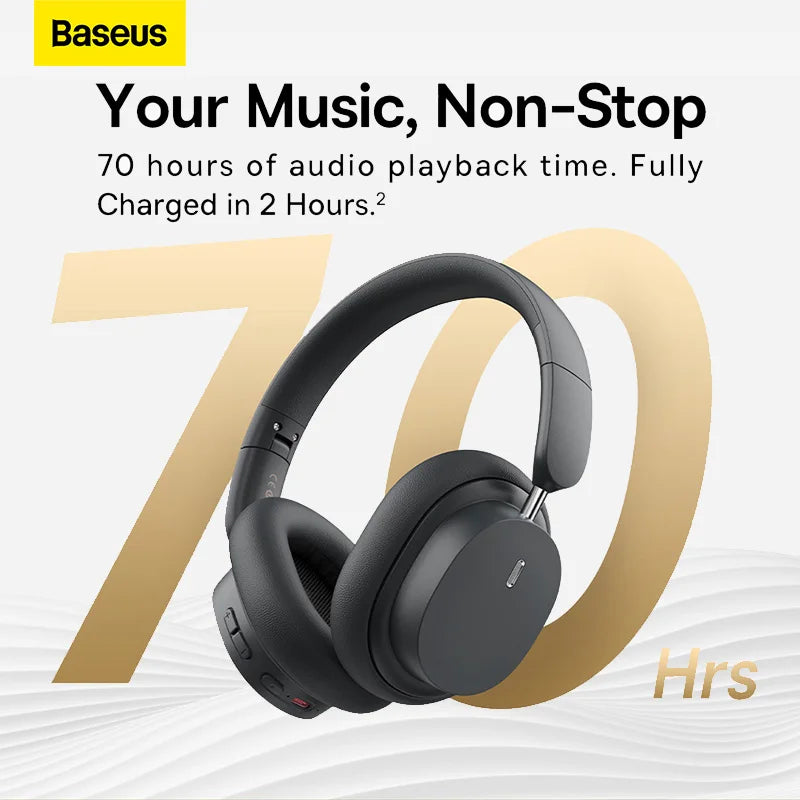 Baseus Wireless Headphones &ndash; 70 Hour Battery Life HiFi
