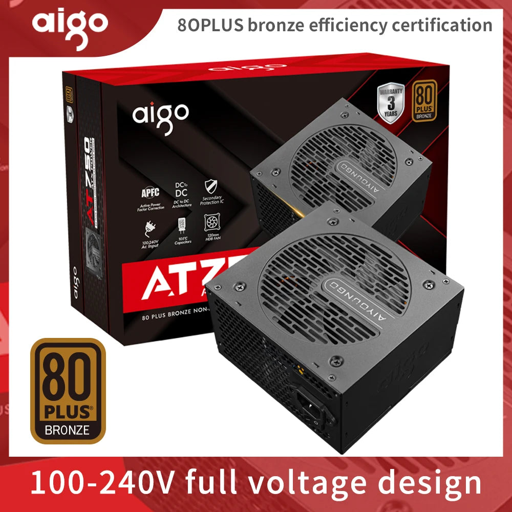 Aigo AT Power Supply PC Gamer 550W 650W 750W &ndash; 80 Plus 650W / EU Plug