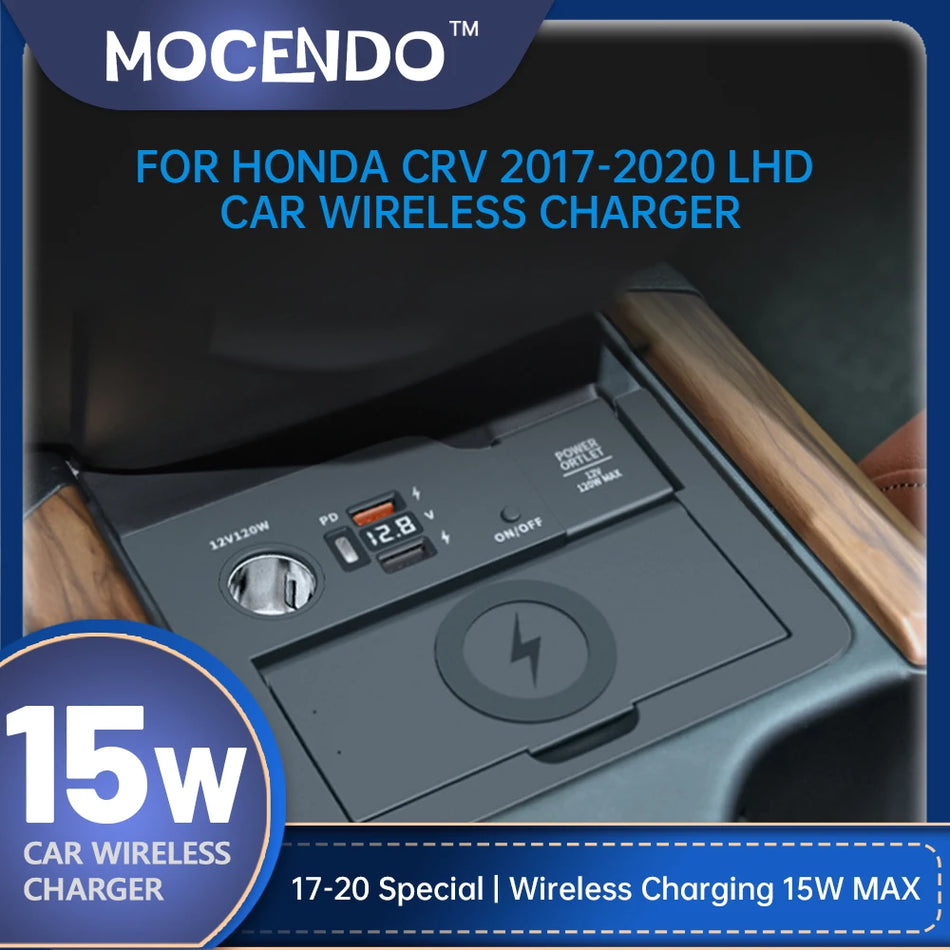 Console de charge sans fil Qi 15W pour Honda CR-V 2017-2020