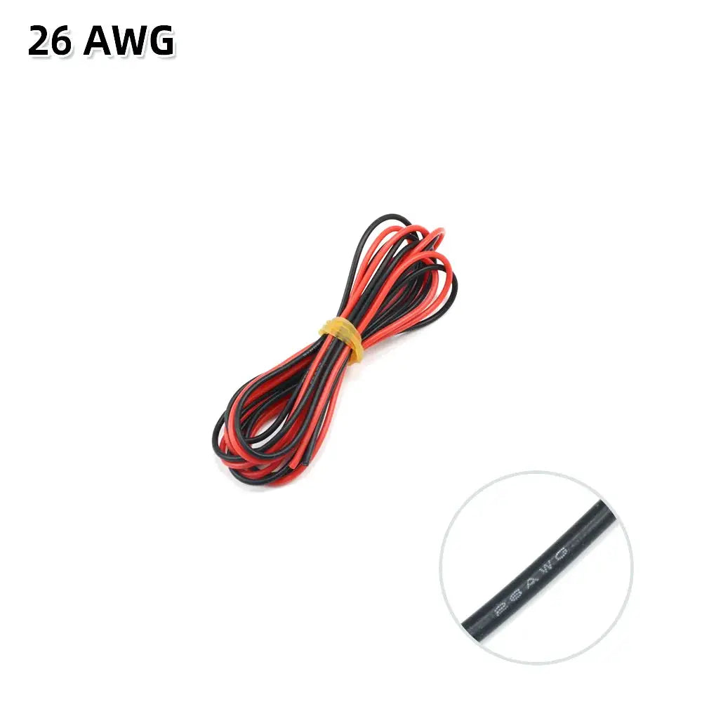2 Meter Silicon Wire 8 10 12 14 16 18 20 22AWG Heatproof Soft Silicone Silica Gel Wire Cable (1Meter Red+1Meter Black) ) by InterCyprus Trading Ltd