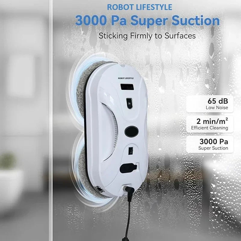Smart fönsterputsrobot med sprutfunktion 3000Pa sugkraft