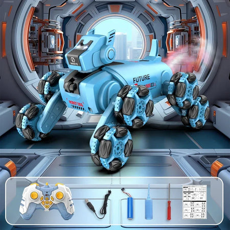 RC Robot Puppy &ndash; Interactive Dual Mode with Music and Stunts blue single