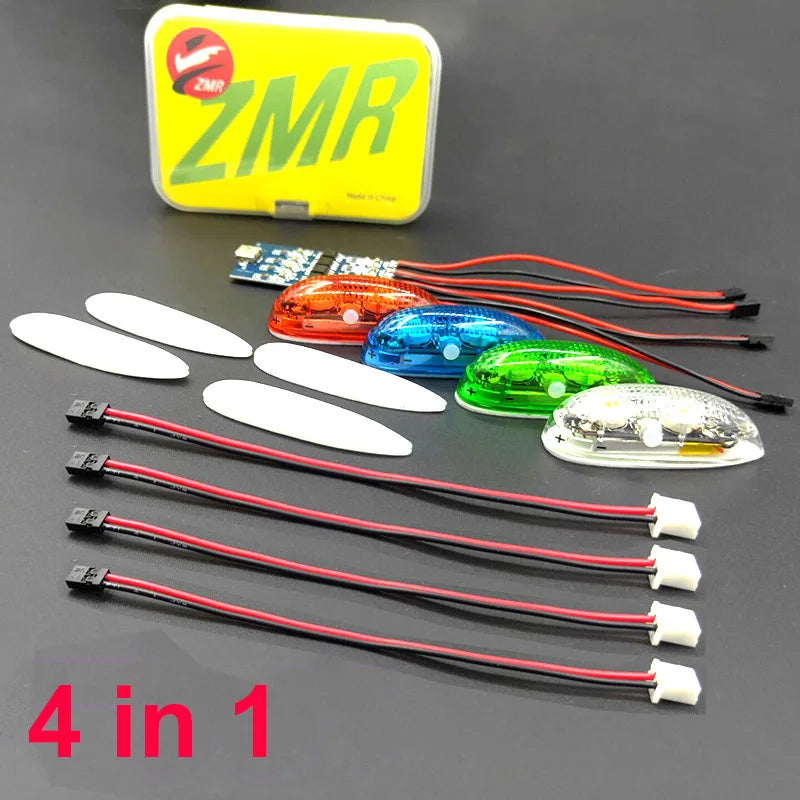 Rechargeable ZMR Wireless Navigation Light with 4 LED Modes for RC Aircraft and Boats